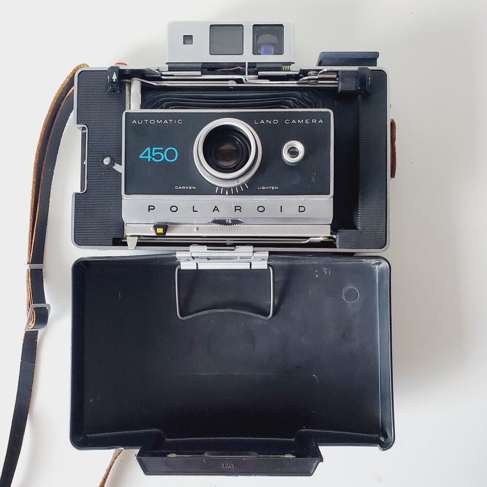 Vintage 1970s Polaroid Automatic 450 Land Camera w/ Photographic paper GUC